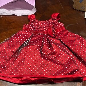 Elegant Red Polka Dot Kids Dress